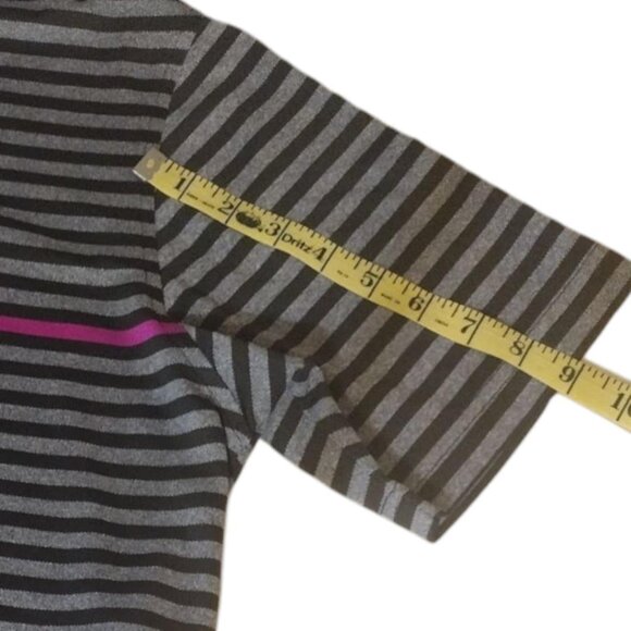 FootJoy Men's Golf Gray/Black/Pink Striped Polo Shirt Size Medium! - Picture 14 of 16